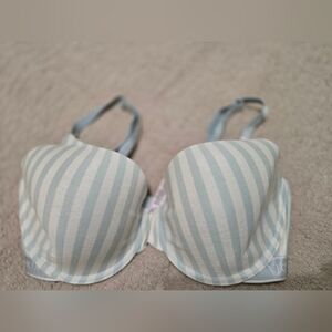 Victoria's Secret Light Blue and White Striped Bra